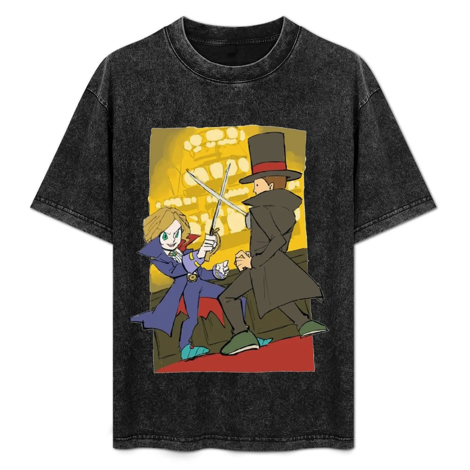 

Professor Layton and the pandora's box T-Shirt vintage anime shirt sweat cute tops big and tall t shirts for men