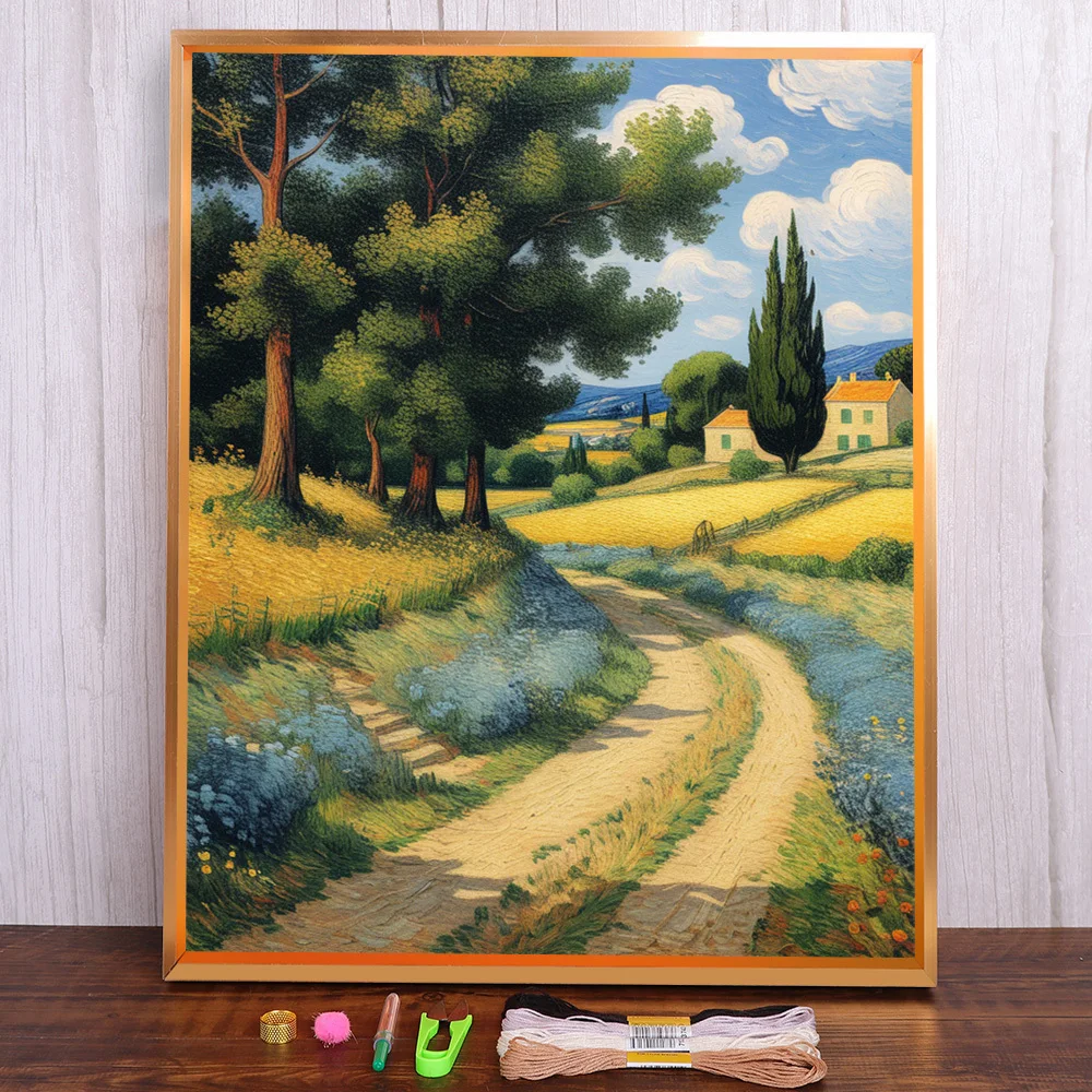 

Fantasy Landscape Pre-Printed Cross-Stitch DIY Embroidery Kit Handiwork Handmade Needlework Craft Home Decor Counted For Adults