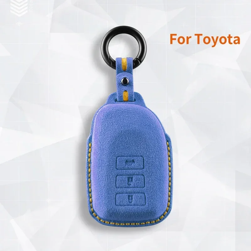 

Car Key Case Cover Shell Keyring for Toyota Yarisl X Hiace Vios Verso Camry Corolla HiAce Yaris 2/3 Buttons Suede Key Fob