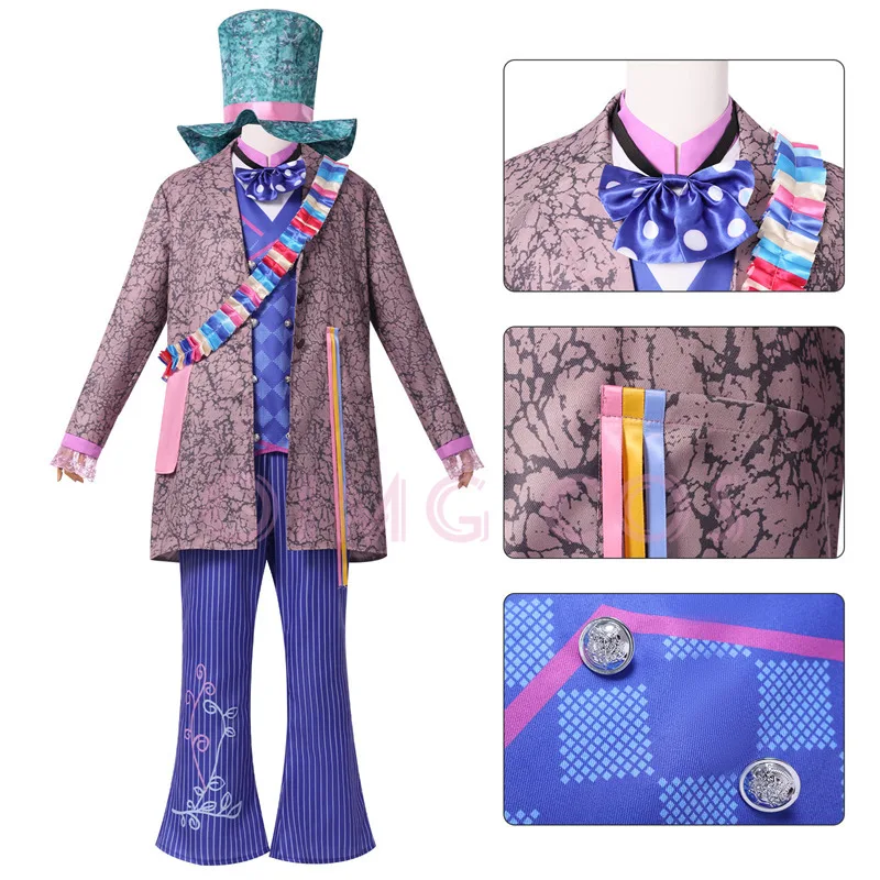 

Alice in Wonderland Mad Hatter Cosplay Costume Tarrant Hightopp Uniform Wig Anime Halloween Party Costumes Masquerade Women Game