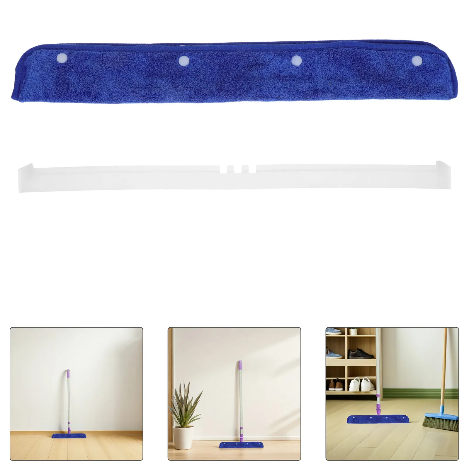 

Double-Sided Coral Fleece Mop Pad Reusable Thick Absorbent Cover for Flat Mop Squeegee Tile Hardwood Kitchen Bathroom Cleaning