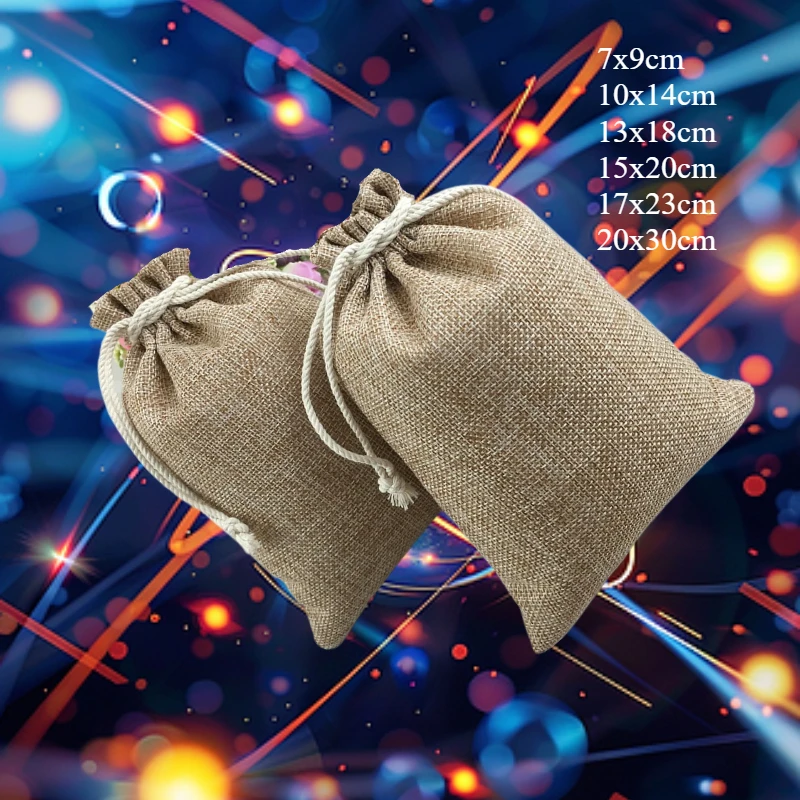 

80pcs Vintage Jute Bags Burlap Gift Pouches Wedding Christmas Party Favors Mini Sack Women’s Jewelry Storage Displays Packaging