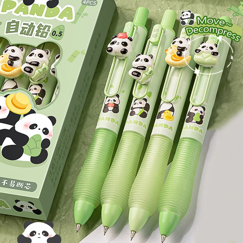 4Pcs Cartoon Capybara Astronaut Panda Automatic Pencil Cute Fashion Students Soft Touch Writing Pencil School Office Supplies