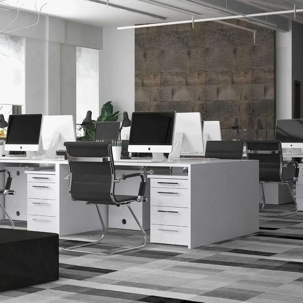 

Leather Conference Chair Set of 2 | Heavy-Duty Armless Office Guest Chair with Back Support for Meeting Rooms & Workspaces