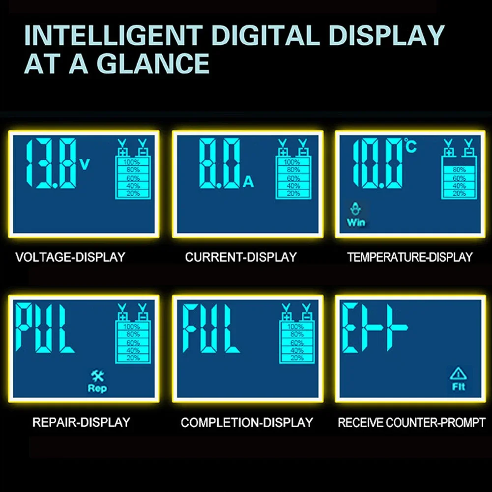 Caricabatteria per Auto 12V 6A riparazione a impulsi Display LCD caricabatteria automatico intelligente caricabatterie al piombo in GEL per moto Auto