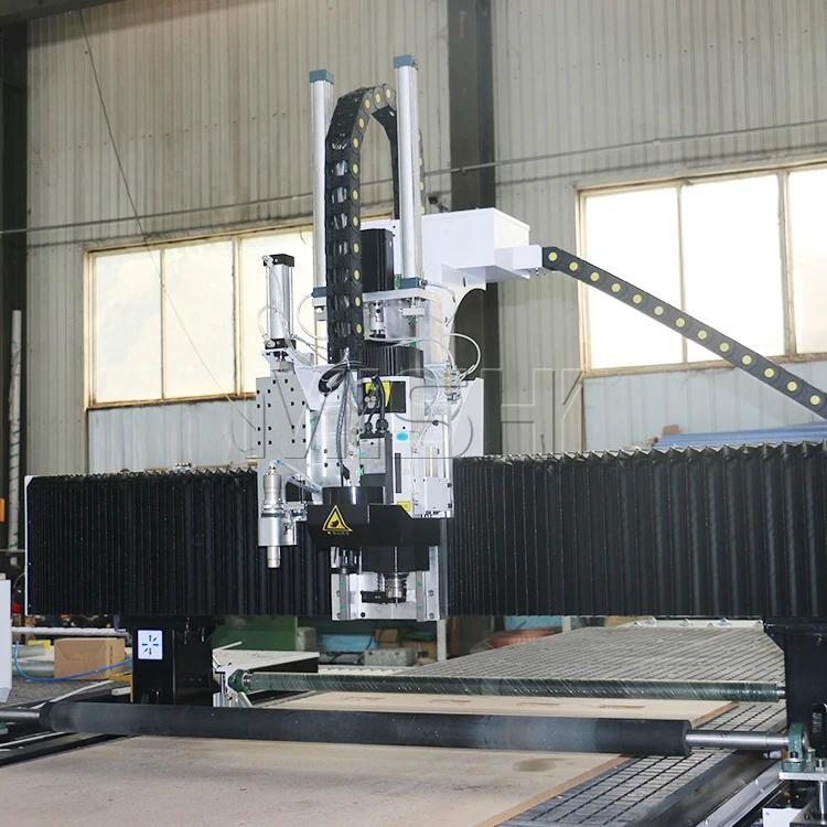 آلة التعشيش للخزانة باستخدام الحاسب الآلي مع أداة دائرة المغزل ATC 9kw تغيير سكين تتأرجح ATC CNC راوتر