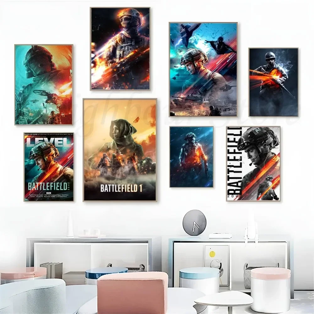 1pc Game Battlefield 2042 Poster Art Poster Waterproof Paper Sticker Coffee House Bar Room Wall Decor