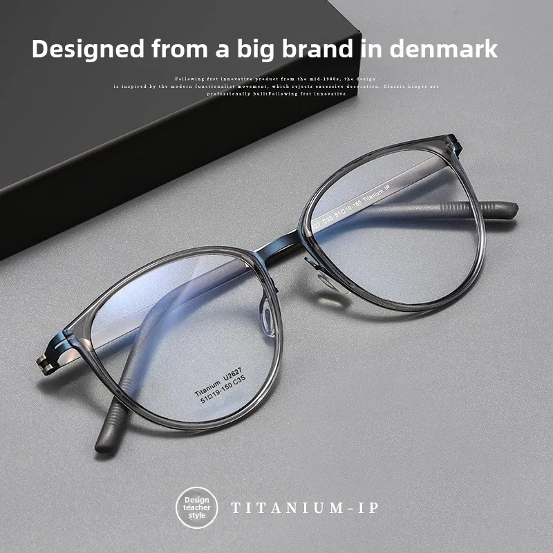 

Ultralight High Quality Pure Titanium Glasses Frame Retroround Men's and Women's Optical Prescription Brand Glasses Frame