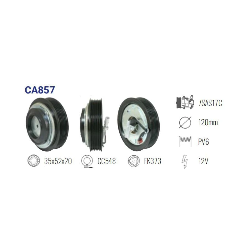 China Factory CA857 CLUTCH ASSEMBLY 7SAS17C 6PK 12V for TOYOTA RAV4/Camry/Lexus 447280-7482/88320-42140/CG447280-7481