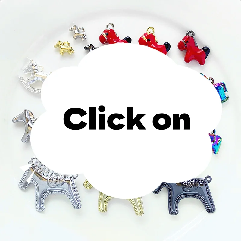 1 قطعة لطيف بسيط الحصان الحيوان قلادة جالبة للحظ لصنع المجوهرات اليدوية قلادة أقراط سوار DIY بها بنفسك اكسسوارات لوازم