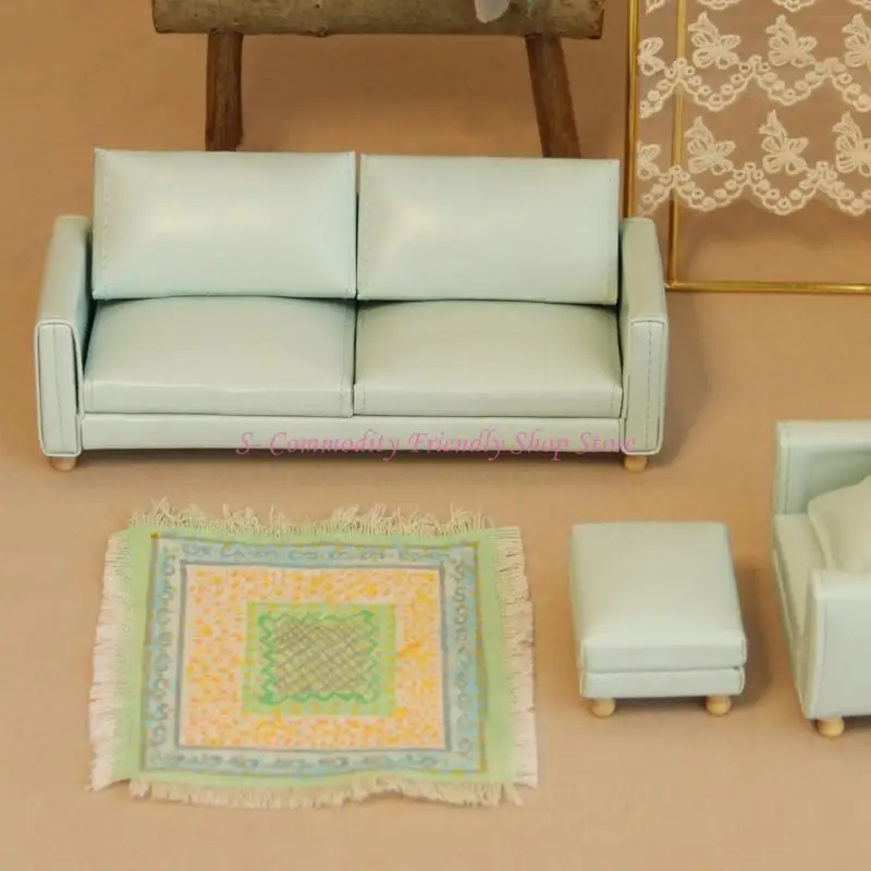 85AE Thực Tế 1/12 Nhà Búp Bê Sofa Mẫu Hình Tượng PU Hiện Đại Ghế Nhà Búp Bê Màn Hình Hiển Thị