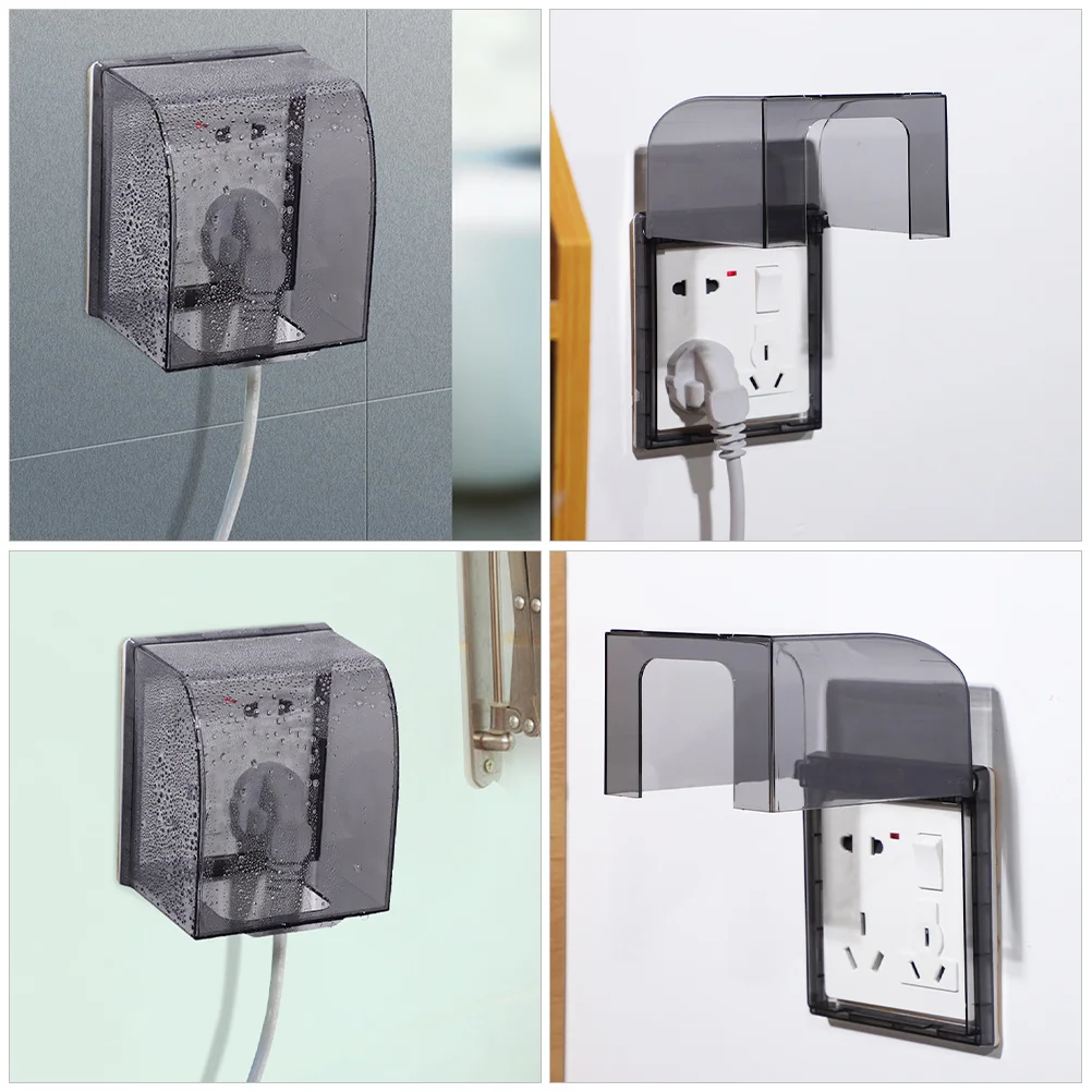 

2Pcs Waterproof Bathroom Outlet Cover Adhesive Plastic Socket Protector Splash-Proof Electrical Panel Cover Safety Protection