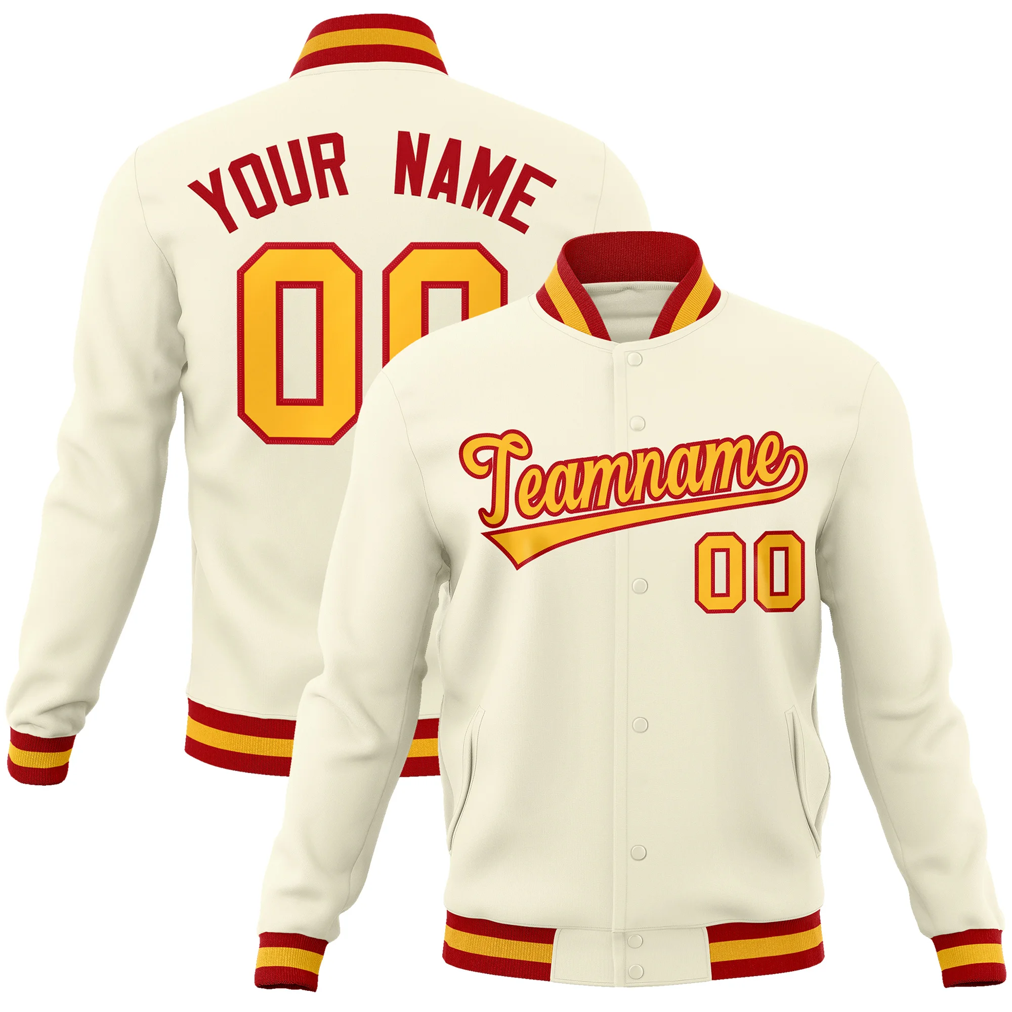 

Custom Baseball Jacket Classic Style Cotton Jacket Personalized Team Name Number Logo Men Sports Uniform