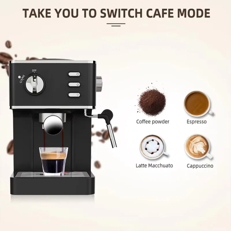 

Bar Ground Coffee Espresso Machine With Steam Wand for Latte and Cappuccino Suitable for Home
