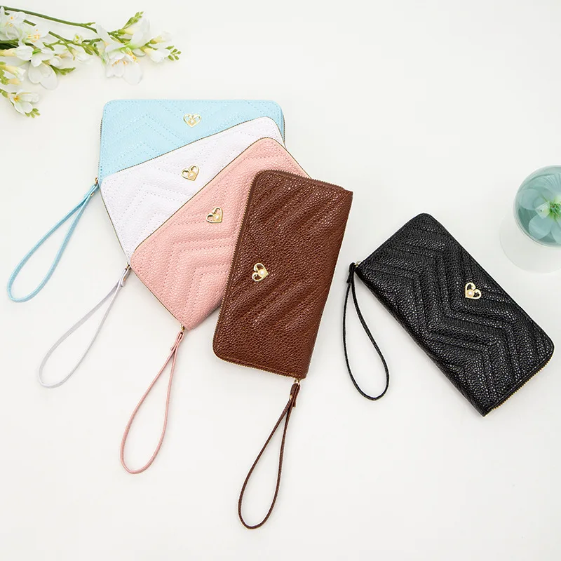 

Embroidered Wave Pattern Long Wallet 2024 Ladies Bag Foreign Trade Small Bag Leisure Fashion Zero Wallet