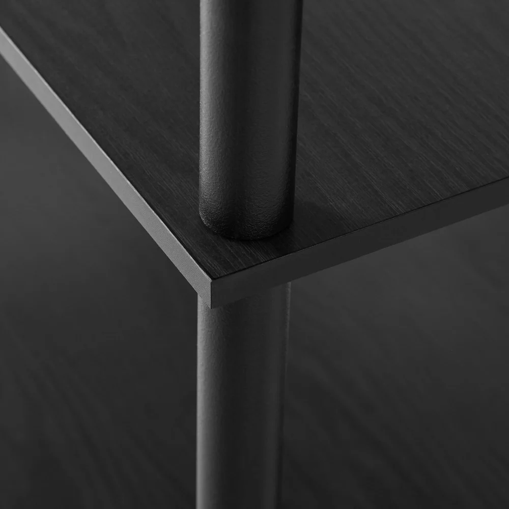 No Tools Libreria a 4 ripiani Rovere nero Design aperto Facile montaggio Organizzatore di stoccaggio Soggiorno Camera da letto Ufficio Sala giochi