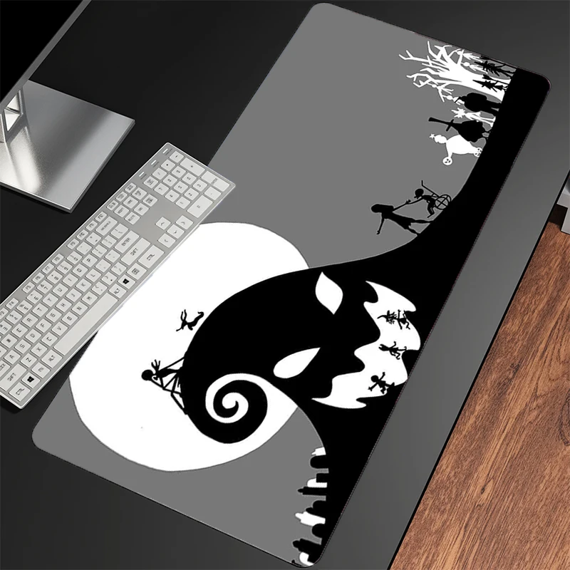 Alfombrilla de ratón Jack Skellington Edge, alfombrilla blanca con estampado HD para Gamer, alfombrilla de escritorio para ordenador, teclado de mesa moderno, alfombra para ordenador portátil, alfombrilla para ratón para juegos XXL