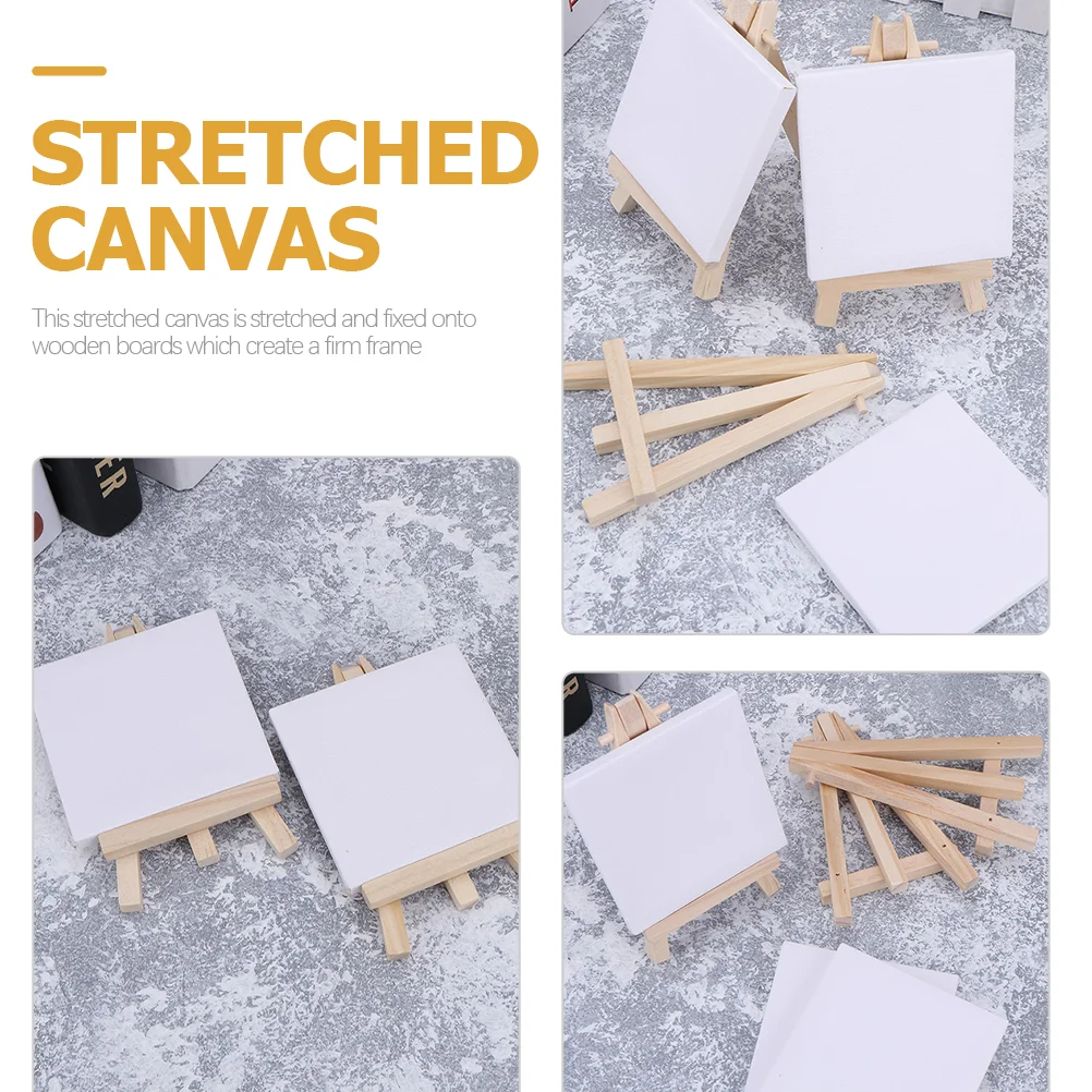 18 Sets Kids Easel Multi-function Painting Canvas Adorable Frame Panel Mini House Decor Crafted DIY Delicate Accessories Child