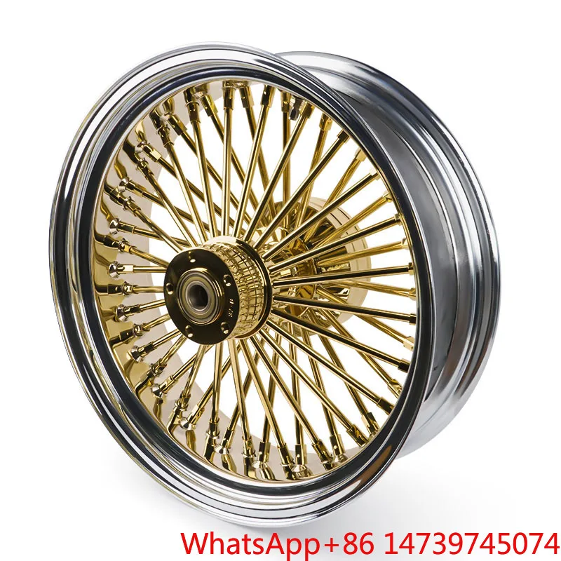 Gold Color Aluminum Alloy Wheel Accessories For Front & Rear Compatible With For Harley 08-later FLSTF FLSTFB FLSTFBSZhang Xue S