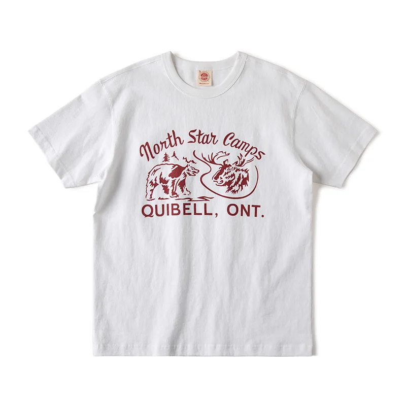 

Non Stock North Star Camp Cotton Short Sleeve T-Shirt North Star Vintage Crew Neck T-Shirt