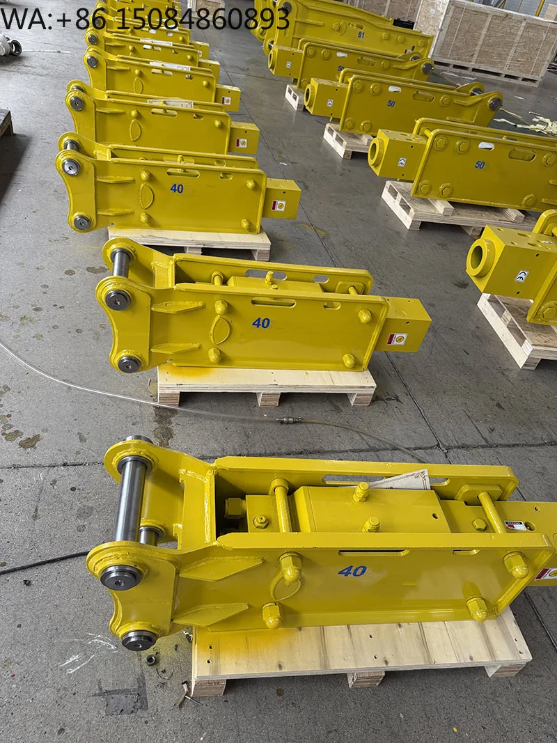 Side  Hydraulic Rock Breaker Jack Hammer, Excavator Attachment Fit Doosan Digger Stone Crushing Site Equipment
