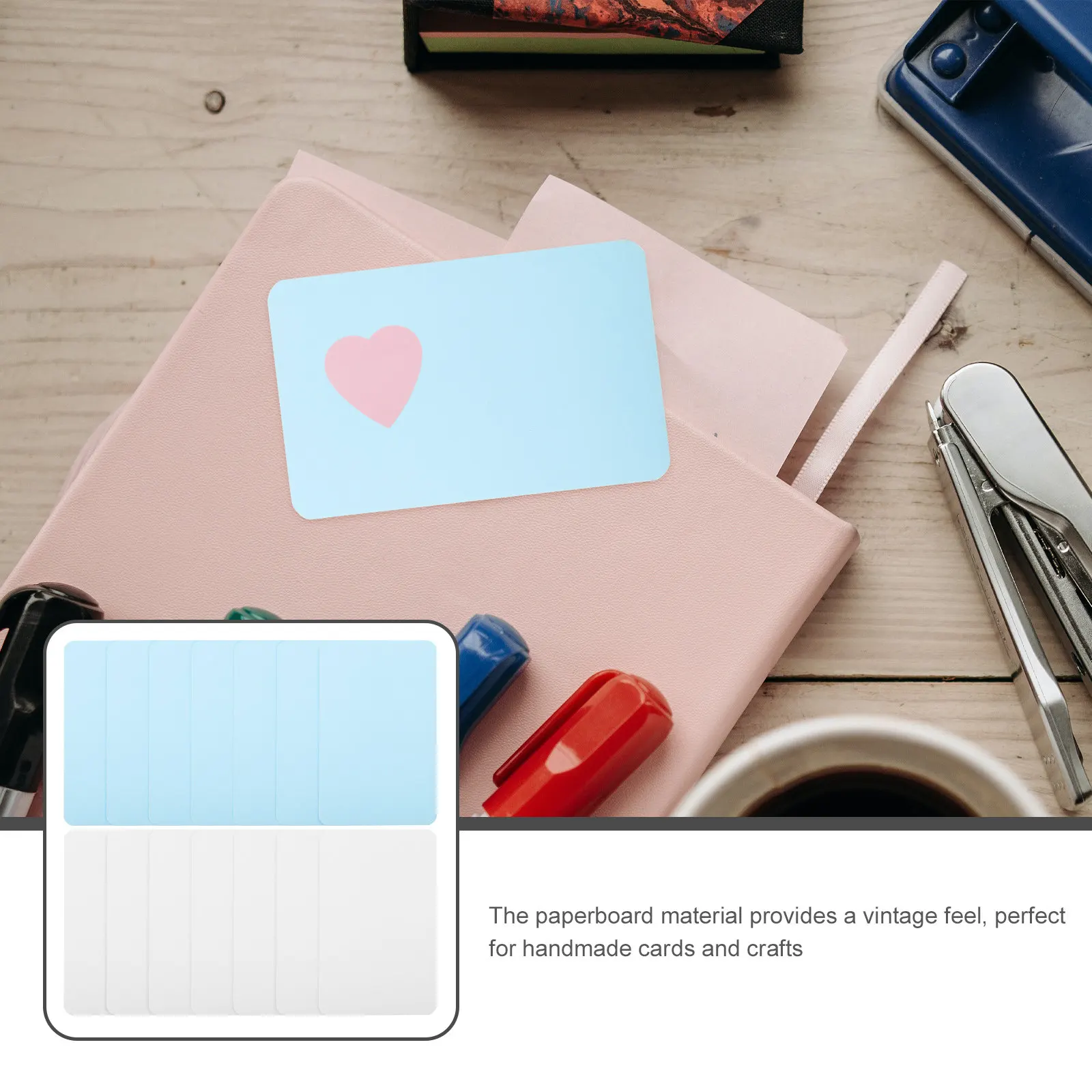 200Sheets Blank Paperboard Cards for DIY Handmade Crafts Writing Vocabulary Notes Planning Vintage Smooth Surface Portable