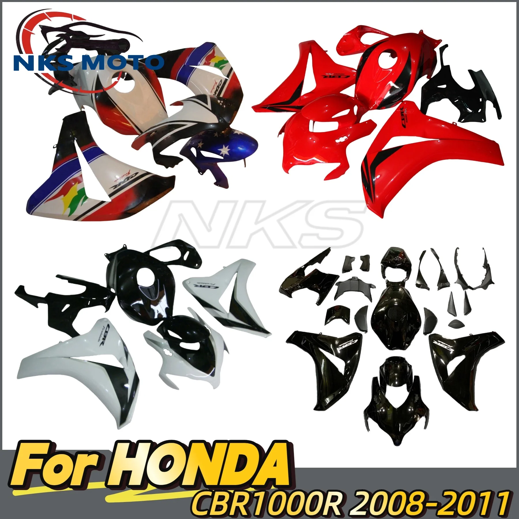 Fairing For HONDA CBR1000RR CBR 1000 RR CBR1000 RR 2008 2009 2010 2011 Whole Motorcycle Fairings Kits Full Bodywork Accessories