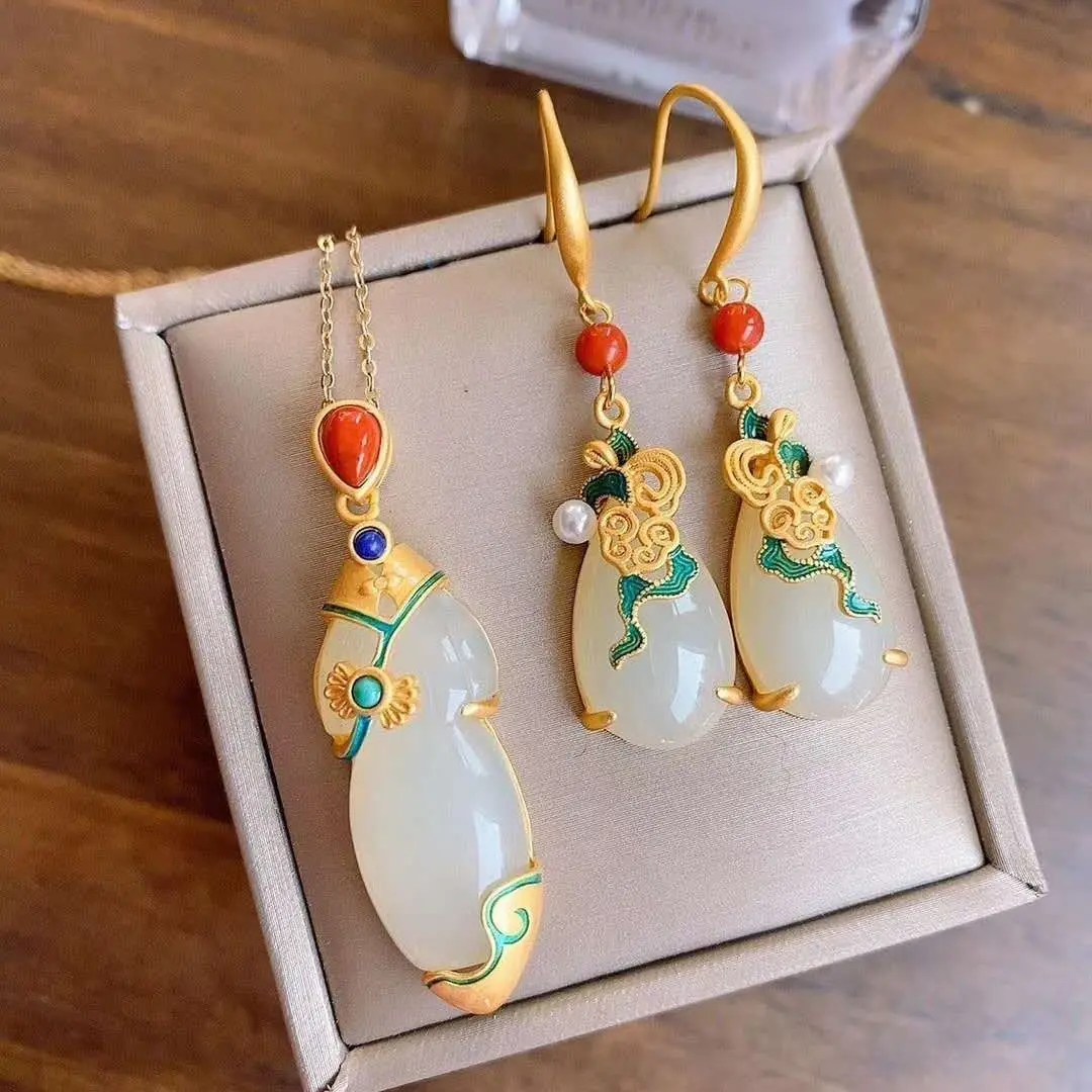 

*Vintage cheongsam antique style earrings female pearl earrings