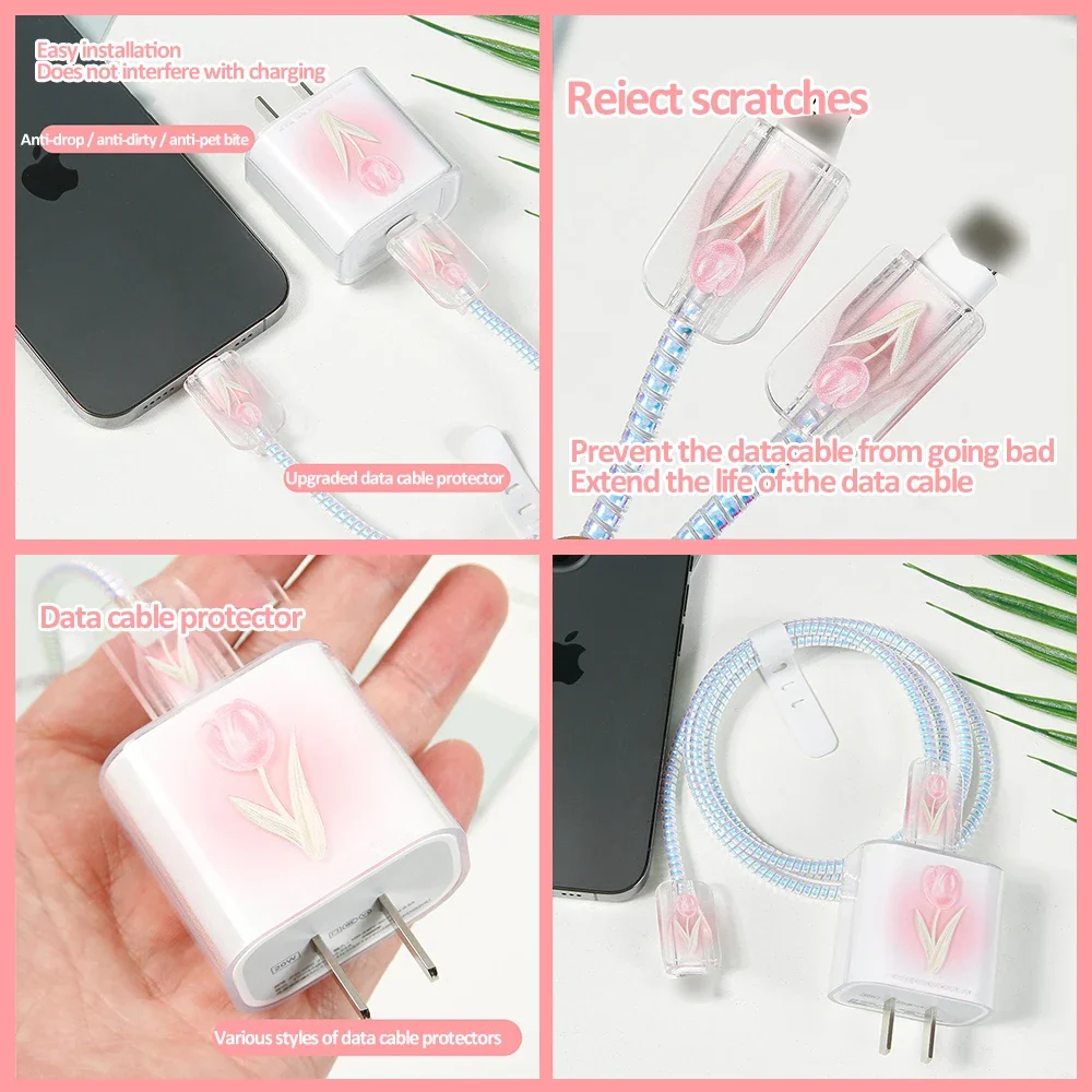 Charger Protector for Apple 18W/20W US Adapter Charger Cable Organizer Bites Wrap Anti-bite Line Cord Winding Wire Soft Cover