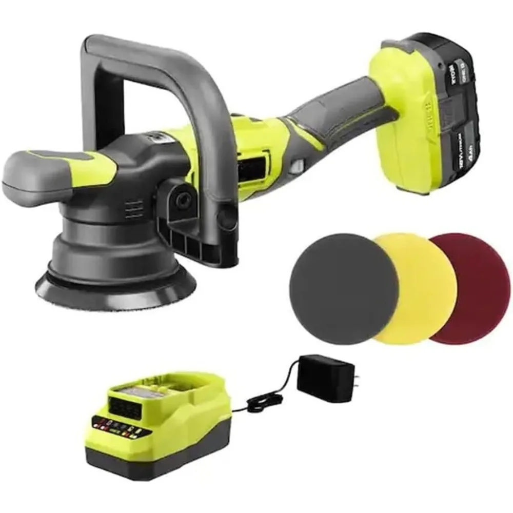 18V Cordless 5 in. Variable Speed Dual Action Polisher Kit with 4.0 Ah Battery and 18V Charger