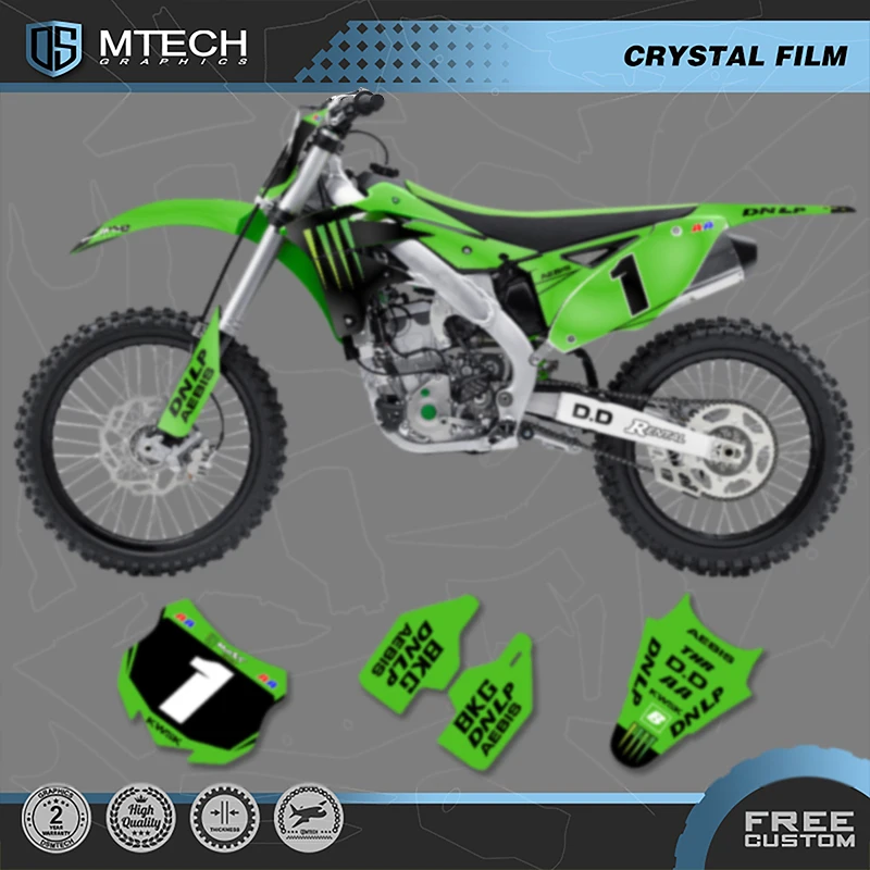 DSMTECH  Custom Team Motorcycle Graphics Background Decals Stickers kits Set For KAWASAKI KXF250 KX250F 2013 2014 2015 2016 002