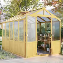 6 x 8-Ft Wooden Customized Greenhouse