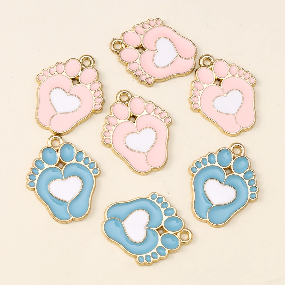 10 stks/partij Emaille Baby Doek Bedels Hangers Leuke Bib Baby Voeten Sokken DIY Armband Ketting Sieraden Bevindingen Accessoires