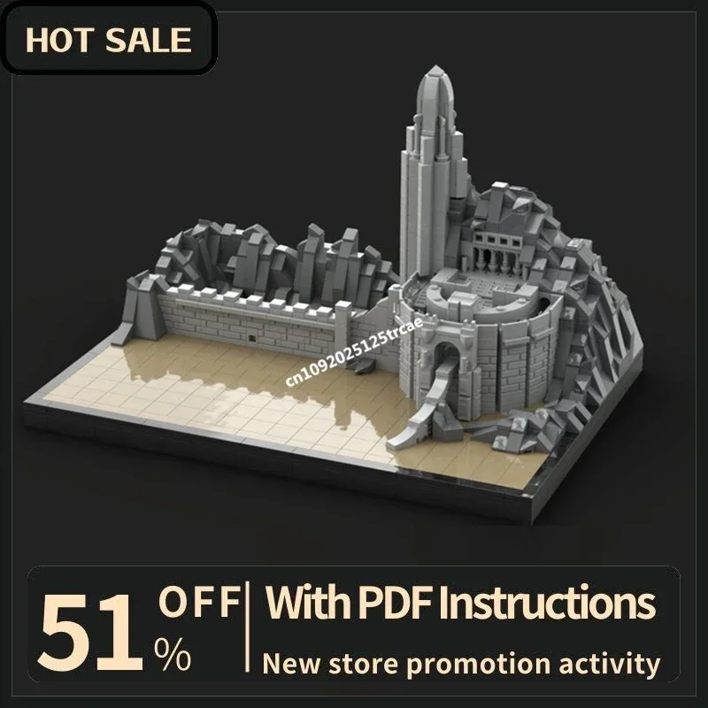 New 1390Pcs Famous The Ring Movie Moc Midi Scale Helms Deep Model Building Custom Puzzles Diy Creative Ideas Toys Birthday Gifts
