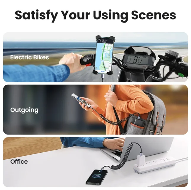 UGREEN Tipo C Molle per cavi Design elasticizzato Cavo da USB a a USB C 6A Ricarica rapida per Honor