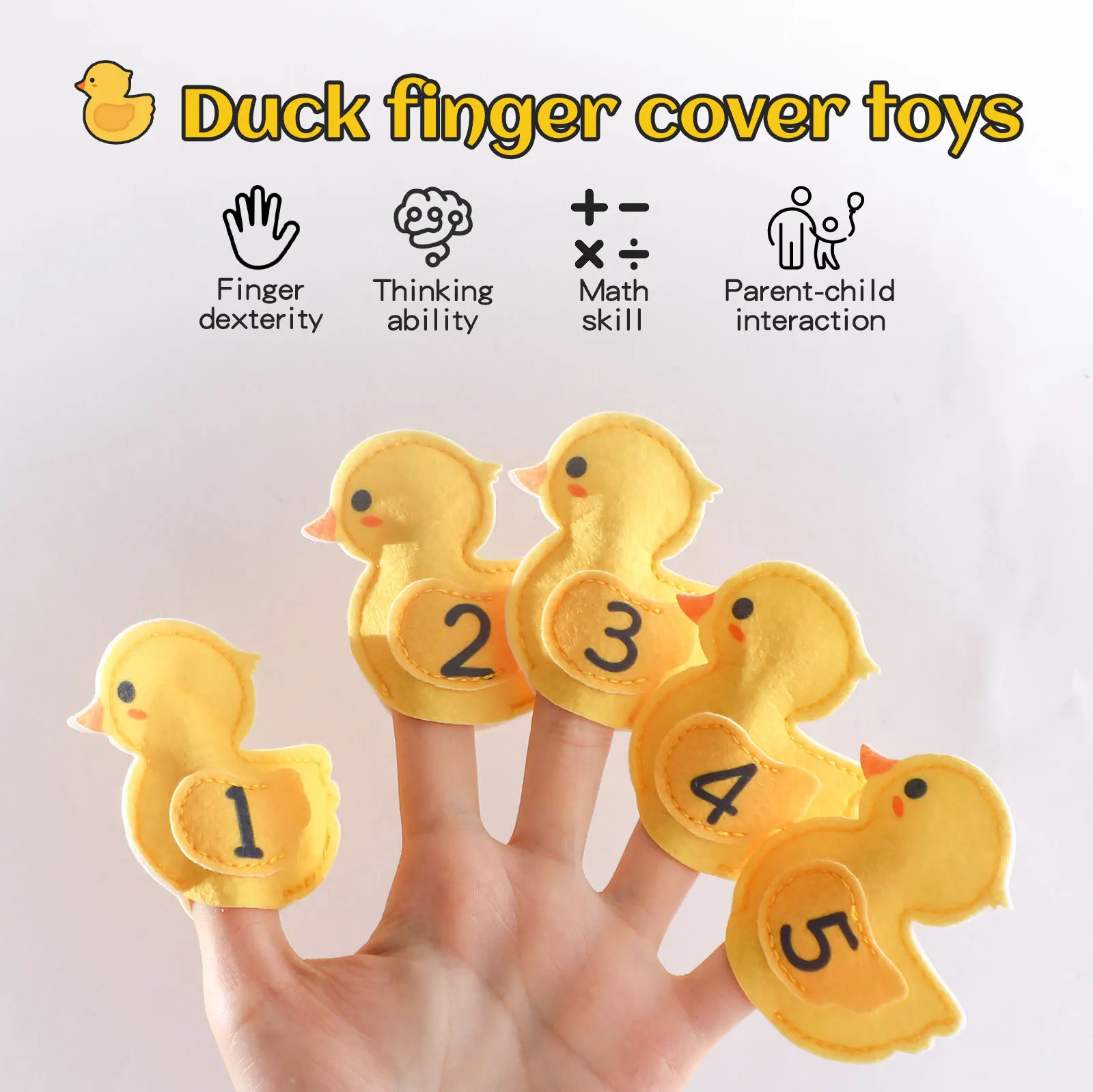 Children's Puzzle Toys Fingers Numbers Addition And Subtraction Set Baby Soothing Duck Finger Puppets Early Education Toys