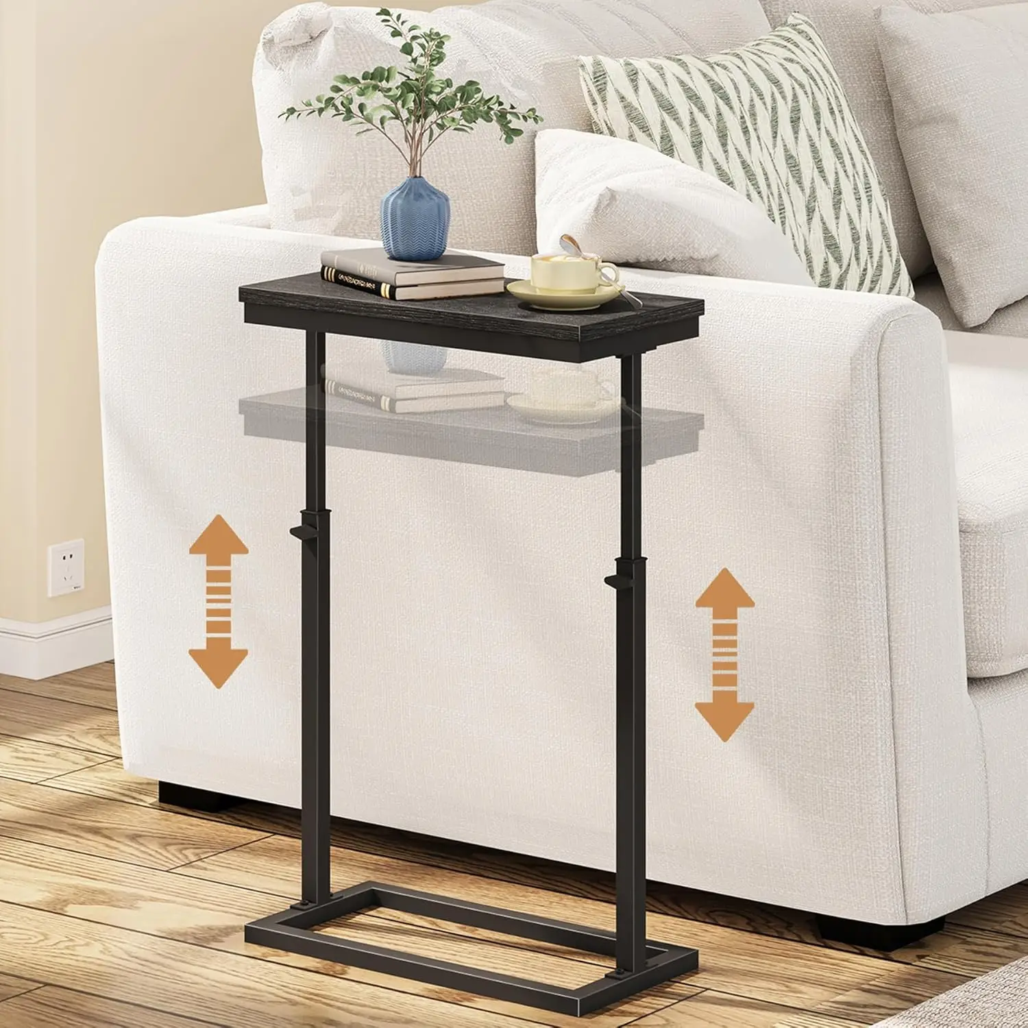 

End Table, Side Table, Tall Couch Table, Sofa Table, Living Room, Bedroom, Black TB01BK083