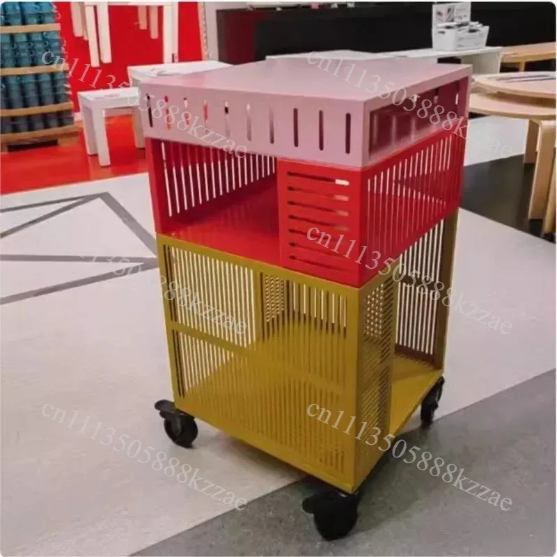 Multifunctional Metal Storage Cabinet with Wheels, Suitable for Bedroom, Living Room, Office, Modern Design Storage Cabinet