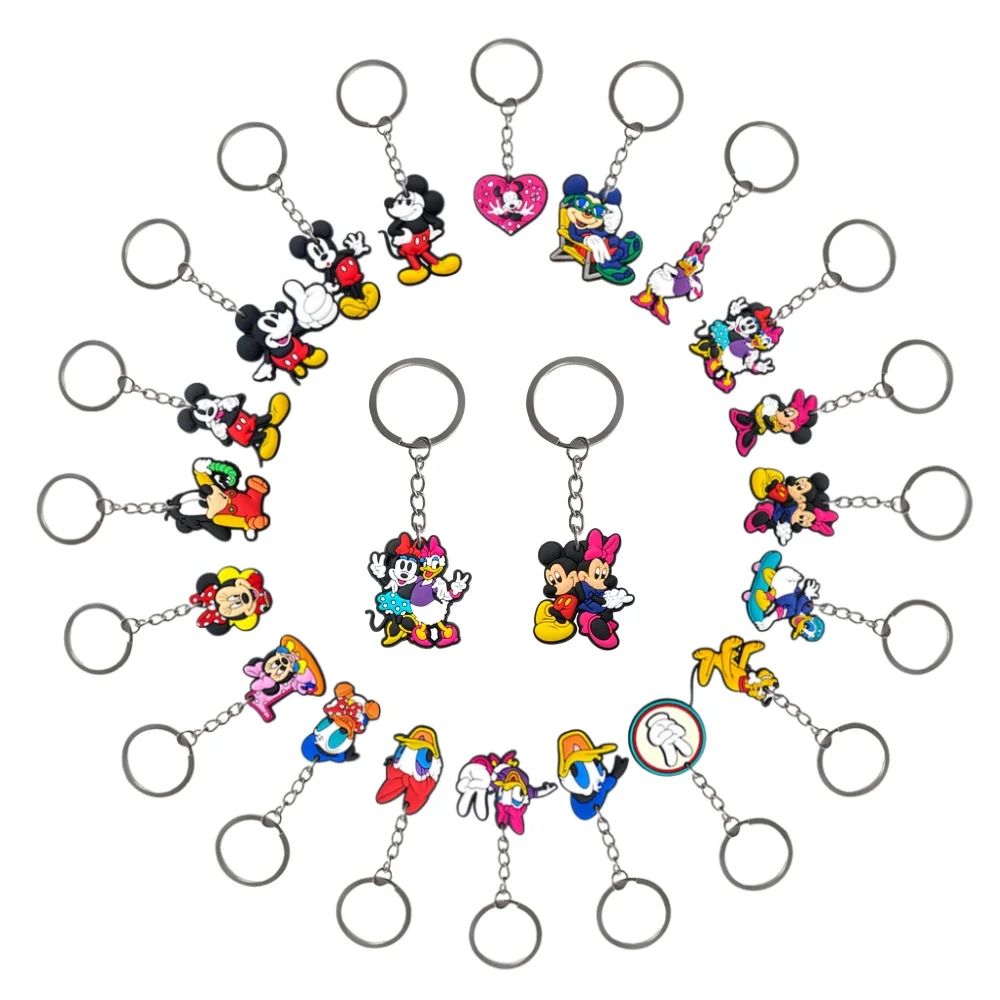 Chaveiro Pingente Fofo Mickey e Minnie Mouse, Lembrança de Festa, Presente de Dia dos Namorados Mickey LOVE, Enfeite para Mochila de Viagem