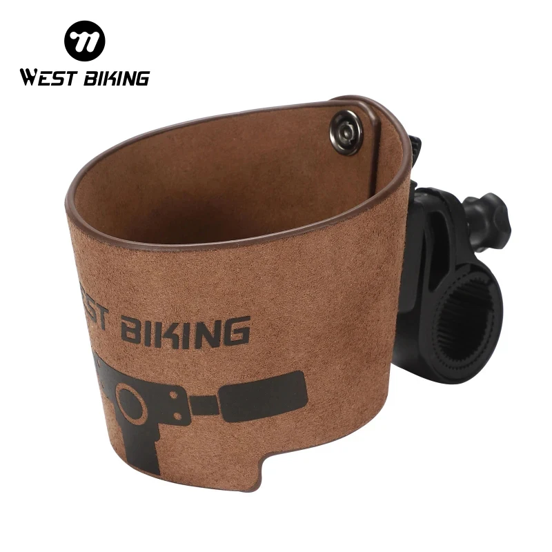 WEST BIKING Portabicchieri da caffè vintage Scooter portatile Staffa per tazza da tè Porta bottiglia d\'acqua marrone Accessori da ciclismo girevoli