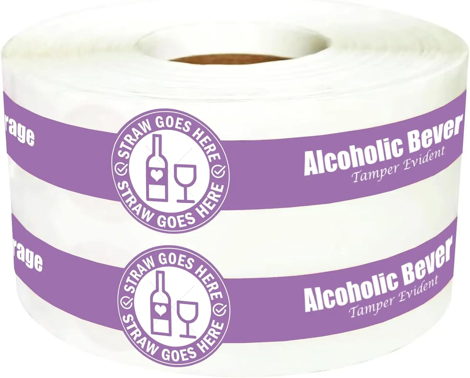 1.25 x 9 inch Alcohol to-Go Drink Straw Tamper Proof Stickers 250 pcs Alcoholic Beverage Lid Stickers Safe Secure Tamper Evident
