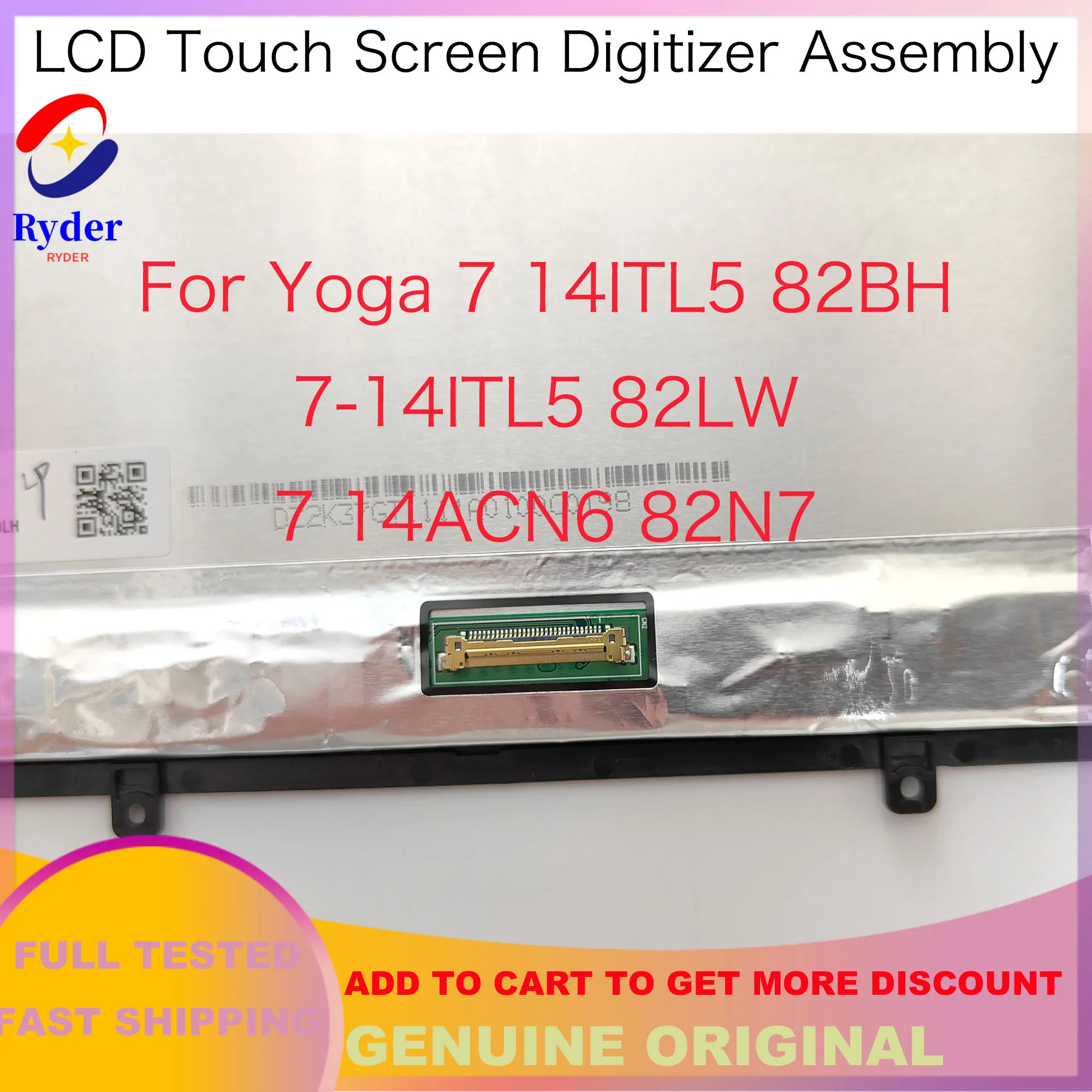 Imagem -03 - Fhd para Lenovo Yoga 14itl5 82bh 82lw 14acn6 82n7 714itl5 Display Lcd Assembléia de Substituição da Tela Toque 5d10s3974 14.0