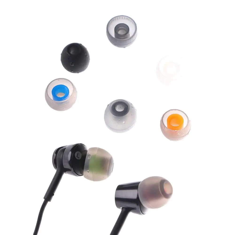 6Pairs Multiple Color Earphone Dual Color Silicone Ear Pads Eartip Cover Eartips Earbuds Caps