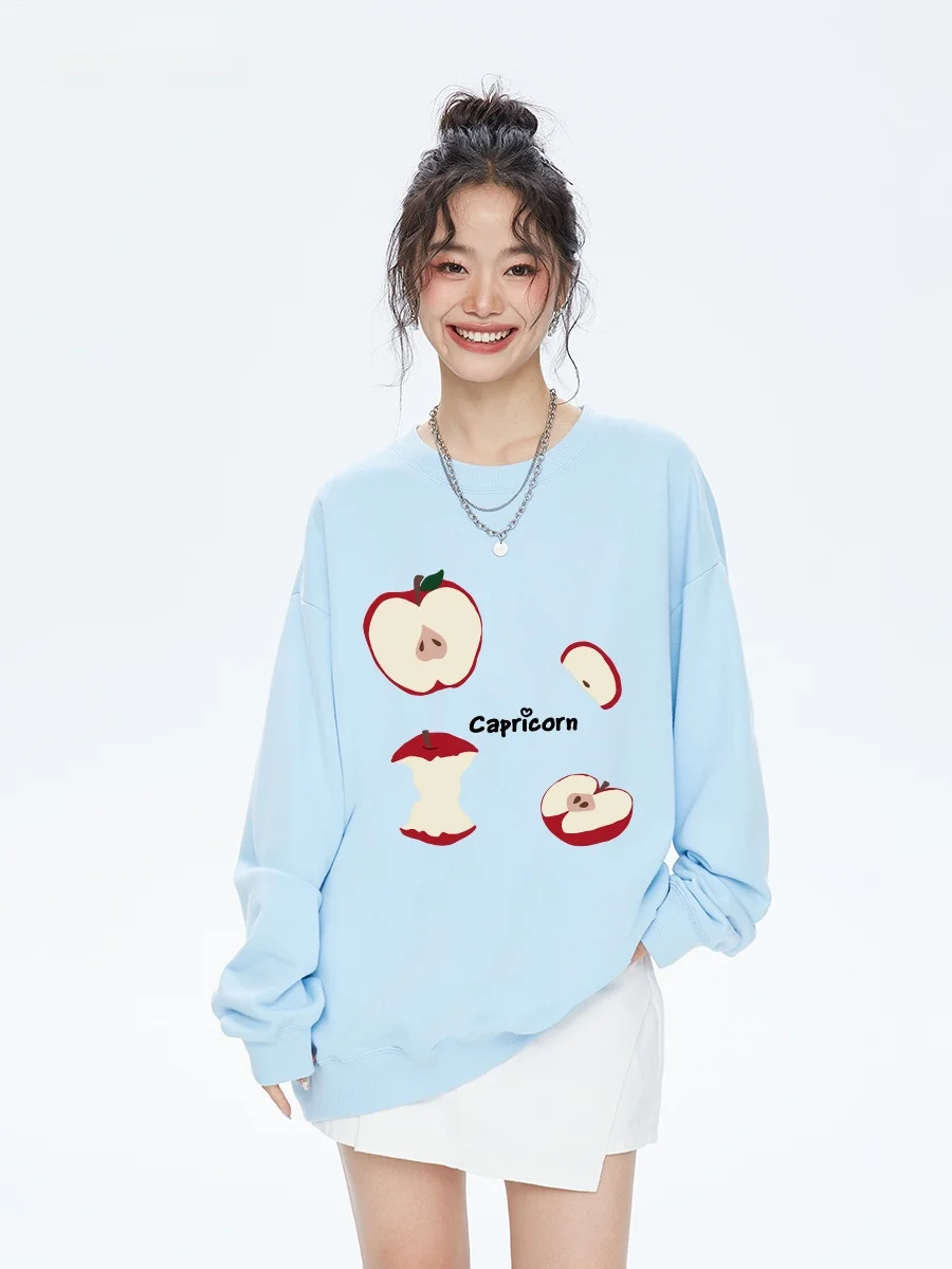 Capricorn American Style round Neck Sweatshirt Women's Loose Fit Overhead Top Autumn New Fashion Student Couple Friendly