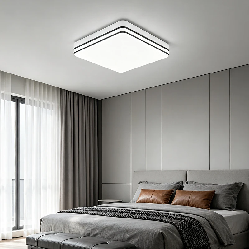 Modern Square LED Flush Mount Ceiling Light Simple Stylish Indoor Ceiling Lamp Lighting Fixture for Living Room Bedroom