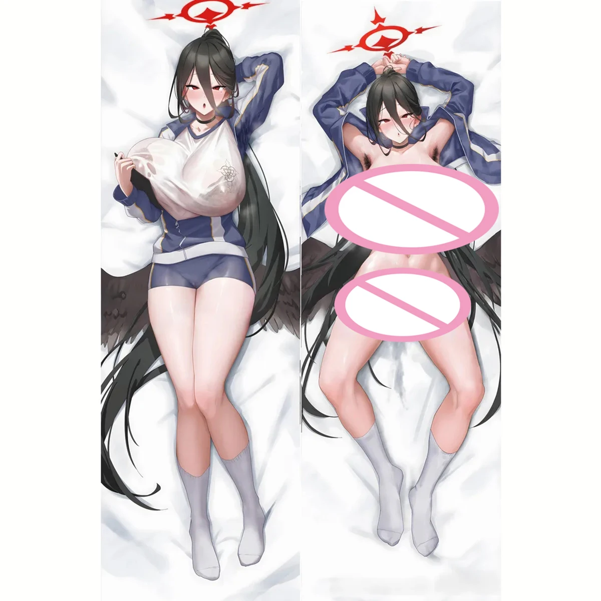 Cute Amane Hanekawa Hasumi Blue Archive Square Pillowcase Peach Skin 2WAY Decor Pillow Case Room Cushion Case