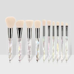 5 Pcs Makeup Brushes Set Professional Crystal Transparent Handle Eye Shadow Blusher Contouring Foundation Beauty Make Up Tools