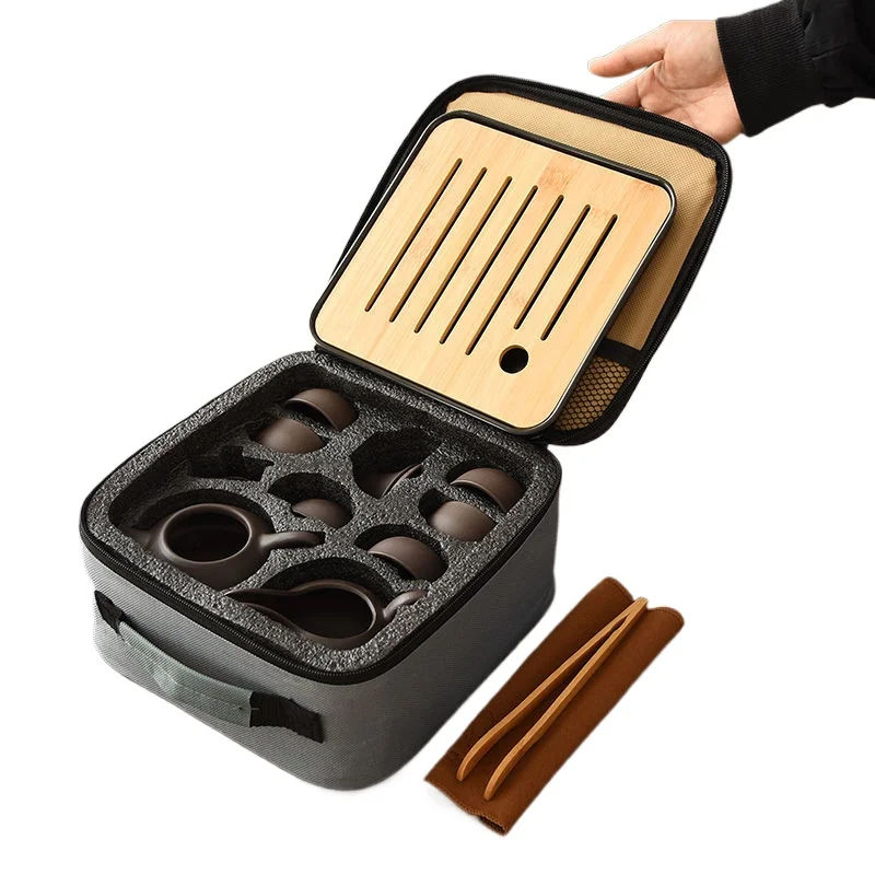 

Zisha дорожный чайный сервиз, небольшой набор, горшок из четырех чашек, портативный офисный керамический чайник, подарок на заказ