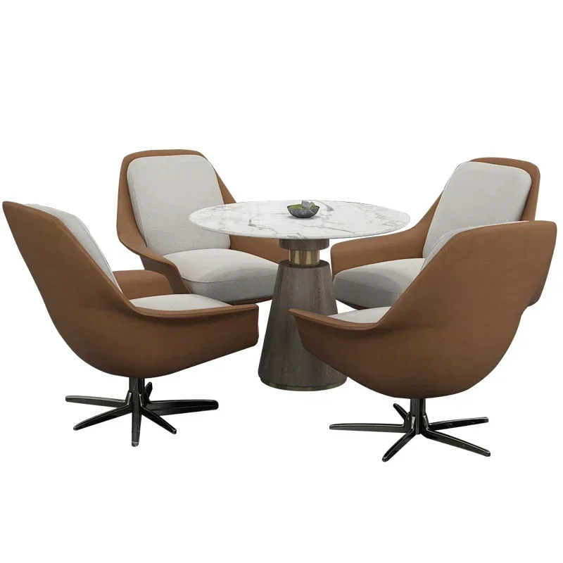 

~Nordic Light Luxury Negotiation Table and Chair Combination Office Reception Small round Table Leisure Sales Office Reception
