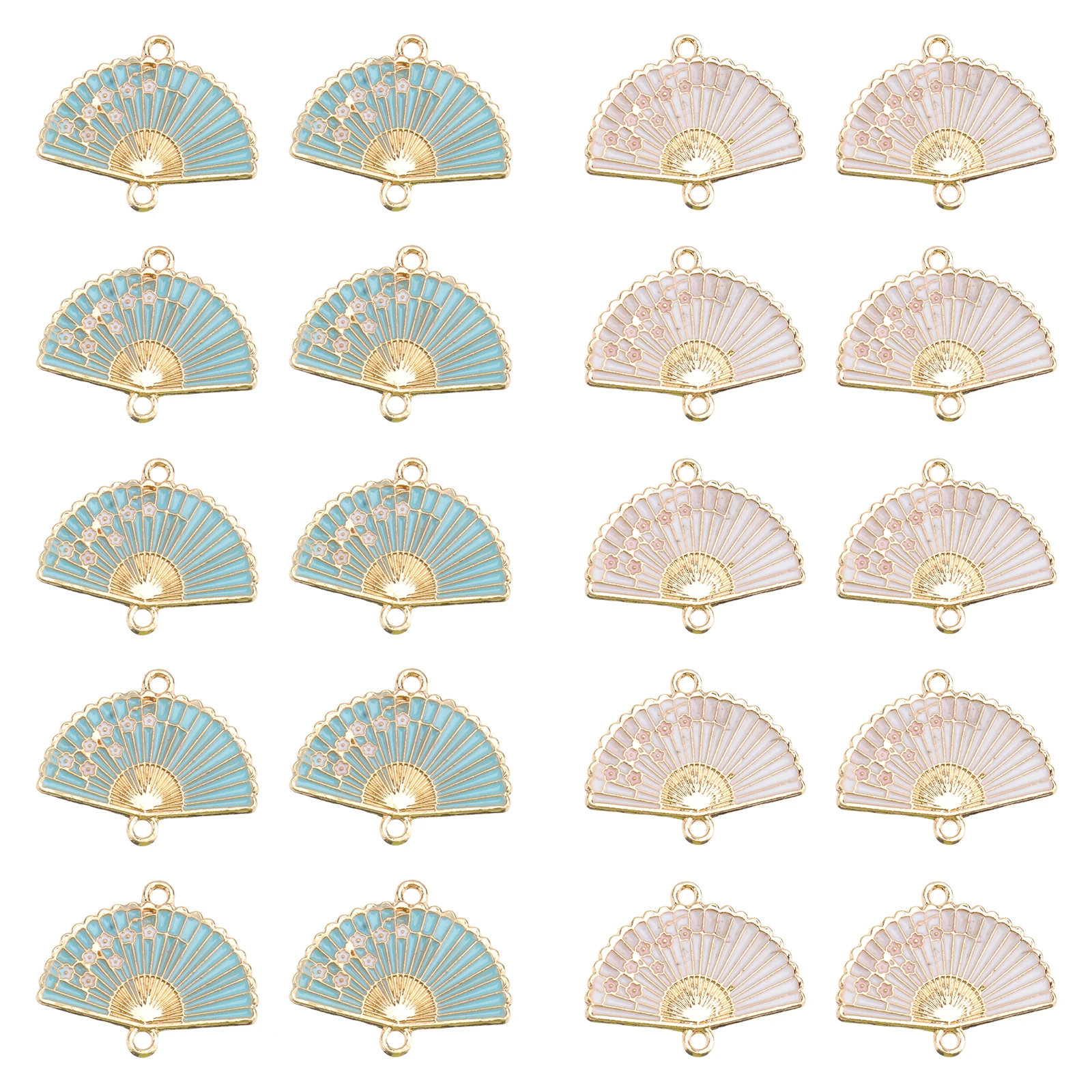 

20 Pcs Fan Shaped Earring Accessories Durable Jewelry DIY Parts Premium Material Pendant Charm Craft Decor Elegant Studs